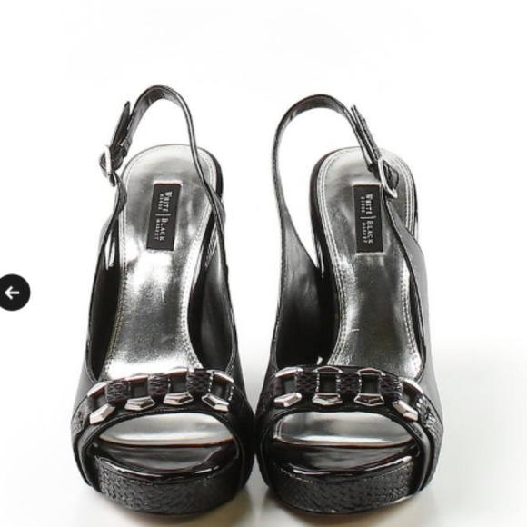 White House | Black Market Venice  Leather Wedge 8 - Picture 4 of 7